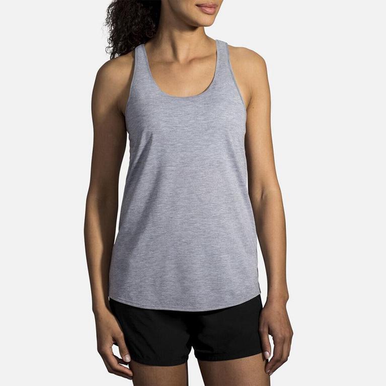 Brooks Distance Womens Running Tank Top - Grey - Indonesia (NHPF-65103)